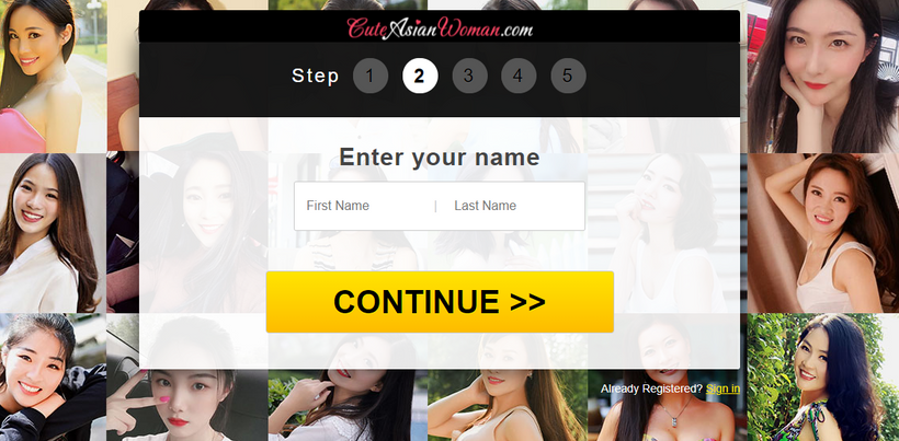 CuteAsianWoman signing up