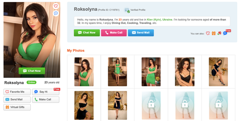 Profiles at DateUkrainianGirl