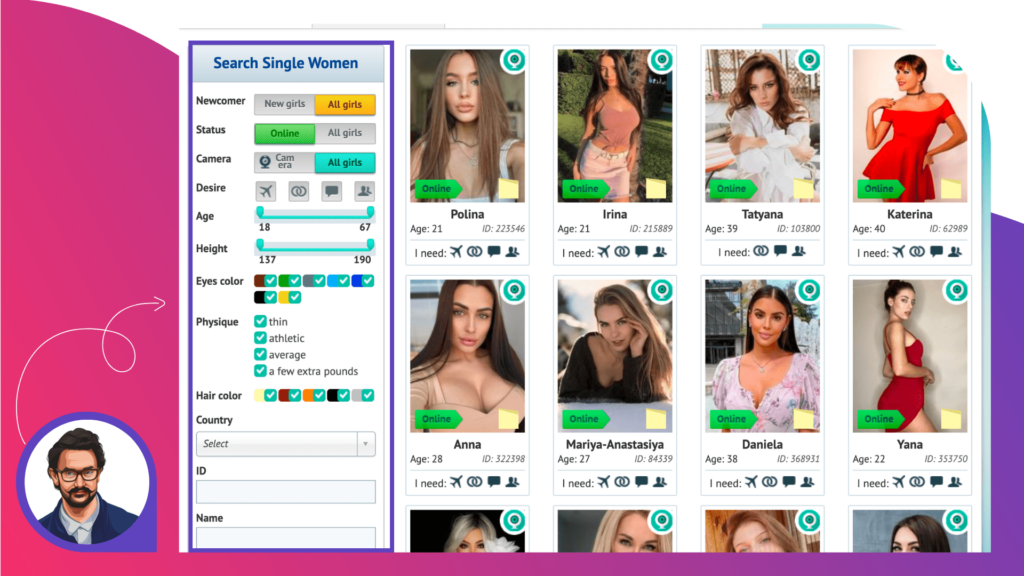 Search and filters | Source: VictoriyaClub.com