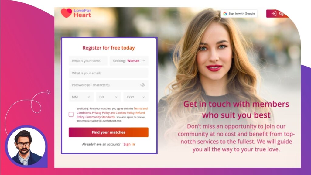 loveforheart registration form